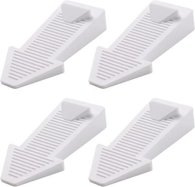 Rubberen Deurstopper - Deurwig Antislip - Deuren Open Houden - In Hoogte Verstelbaar - 4 Stuks - Wit