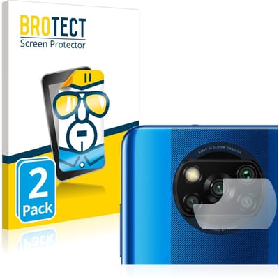 BROTECT - Screenprotector voor Xiaomi Poco X3 NFC (ALLEEN Camera Lens) - Folie Beschermfolie transparant 2 Stuks
