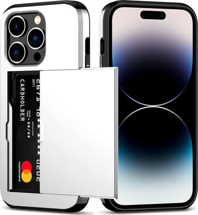 Mobiq pashouder hoesje geschikt voor iPhone 15 Pro | vakje voor pasjes wit