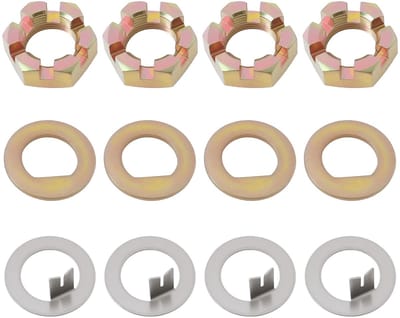 Dailygoods- Spindelmoer 1-inch Set - Aanhangwagen Onderdelen - Kasteelmoeren - D-ringen - Tangringen - Compatibel met EZ-Lube - Aanhangwagenonderdelen