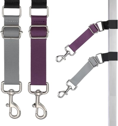 Paars + grijs 2-pack verzorgingsarm accessoires voor honden - Hondenring Verlengring voor verzorgingsring 2 stuks Verstelbare veiligheids- en stabiliteitsring Verlengstuk voor badveiligheid, geschikt voor kleine, middelgrote en grote honden