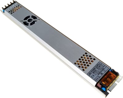 LED driver 12 Volt DC - 30A | 360 Watt + geforceerde koeling | plat/slank/dun 371 x 53 x 22 [mm] | IP20 - binnenshuis