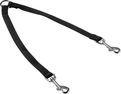 Adori Koppelstel Nylon Zwart - Duo hondenriem - Xs/S 28-42x1.5 Cm