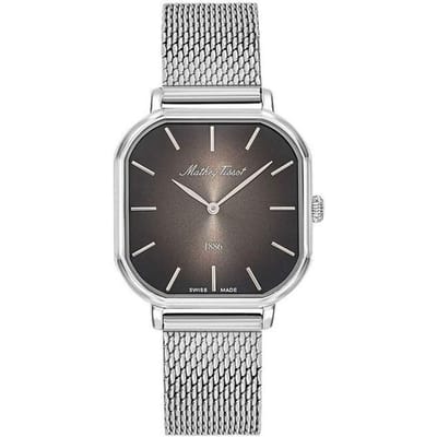 Mathey-Tissot Monsoon Vierkant Roestvrij Staal Zwarte Wijzerplaat Quartz D7917AN Dameshorloge zwart
