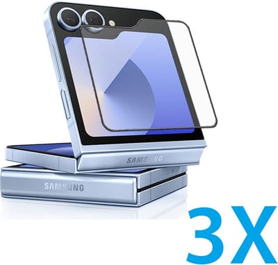 3x Full Cover Screenprotector Geschikt voor: Samsung Galaxy Flip 6 - Screen protector - volledige glas - bescherming - beschermglas - ZT Accessoires