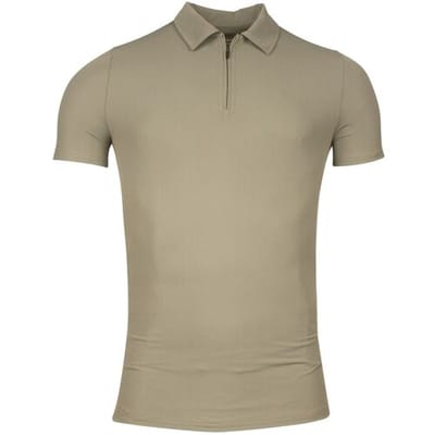 Thomas Maine Polo Short Sleeve Zip Collar Hyperflex Piqué Groen / male