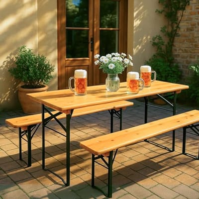 Robuuste Opvouwbare Tuintafel 117 cm - Perfect voor Balkon en Terras
