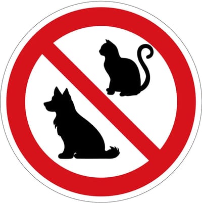 Huisdieren verboden verbodsbord | gecoat dibond materiaal | 10 cm