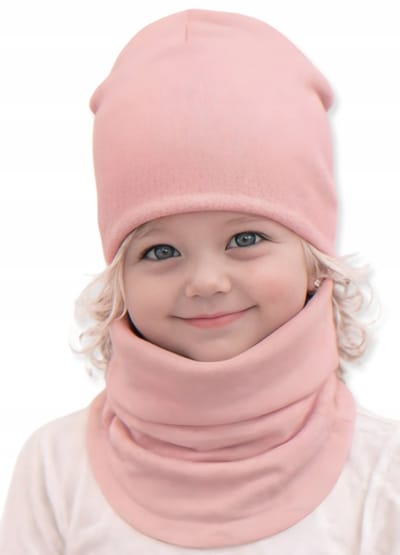 Dartomik - Meisjes Set Beanie + Sjaal - Lente/Herfst - Roze - Maat 52/56