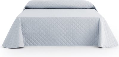 Belmarti Duo - Omkeerbare bedsprei 180 x 270 cm - Lichtgrijs - Gerecycled polyester