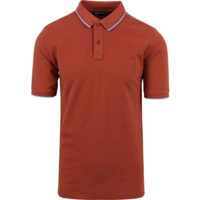 Suitable Respect Polo Tip Ferry Terracotta - Maat M - Heren - Polo shirt Heren met Korte mouw