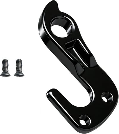 Vervangingsschakeloog voor mountainbike en racefiets, aluminium schakelooghaak voor schakelsysteem (zwart met 2 schroeven)