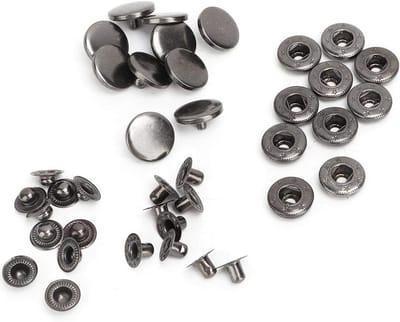 15mm Metalen Drukknoppen Set van 10 Stuks, Snap Fasteners voor Leerbewerking en Kledingreparatie