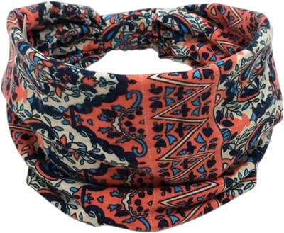 Brede Elastische Haarband Dames – Zachte Sport Haarband voor Yoga, Fitness en Workout - oranje strepen