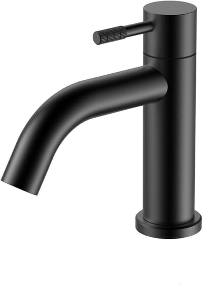ALONI Stria koudwaterkraan – ribbelhendel – mat zwart (PVD)