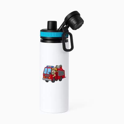 Hacebo® - Brandweerwagen waterfles met draaidop blauw - Brandweer - Brandweermannen - Hulpverlener - cadeau voor een brandweerman - firefighter - water fles - 850ML
