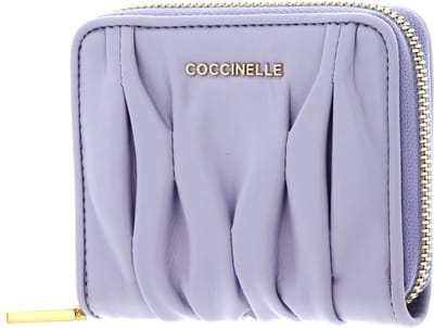 COCCINELLE Leren Portemonnee Metallic Goodie Wallet Smooth Calf Leather Soft Lavender Paars