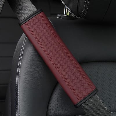 Autogordelpads - Gordelhoezen - Comfortabel Rijden - Zachte Schouderbescherming - 2 Stuks - Wijnrood