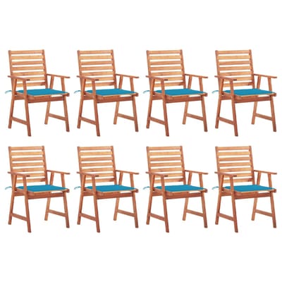 vidaXL - Tuinstoelen - 8 - st - met - kussens - massief - acaciahout