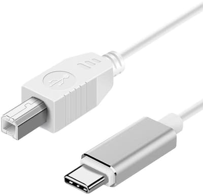 USB-C naar USB-B Midi adapter audio kabel geschikt voor o.a. printer, scanner, keyboard en andere instrumenten - 1 meter - wit