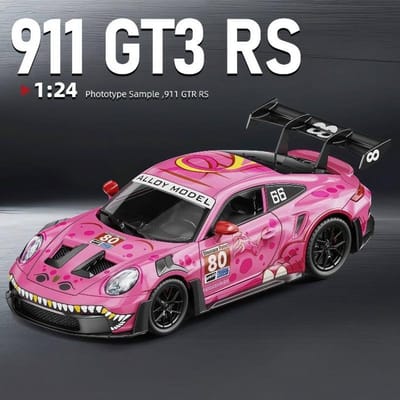 Gegoten 1:24 Gt3 Rs Tyrannosaurus Rex Kleurstelling Legering Auto Model Collectie Speelgoed Voertuig Cadeau Metaal Minatuur Voiture Hobby