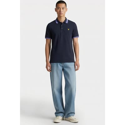 Lyle & Scott Golf Tipped Rib Polo Shirt Dark Navy/moonlight Größe: XS | Poloshirts Outlet | Herren | Blau