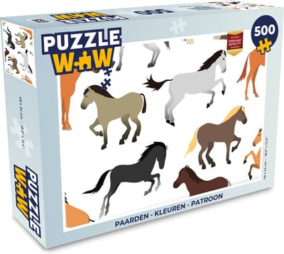 Puzzel Paarden - Kleuren - Patroon - Meisjes - Kinderen - Meiden - Legpuzzel - Puzzel 500 stukjes