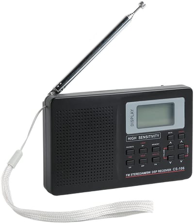 Allecto - Draagbare Radio - Full-band Radio - Multifunctioneel met Wekker - Compact Formaat - FM-stereoradio - Voor Thuis en Buiten - Model CS-106
