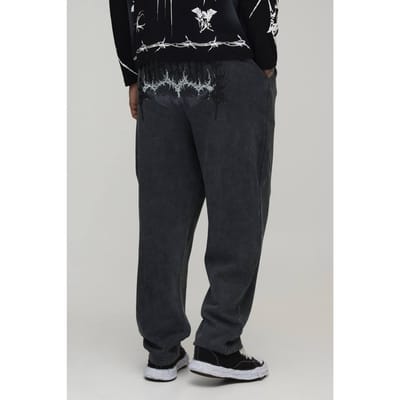 Tall Balloon Fit Gothic Washed Joggingbroek | Washed Charcoal | Size Small