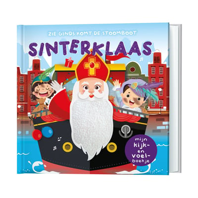 Boeken Sinterklaas : zie ginds komt de stoomboot kijk en voel boek Multi unisex
