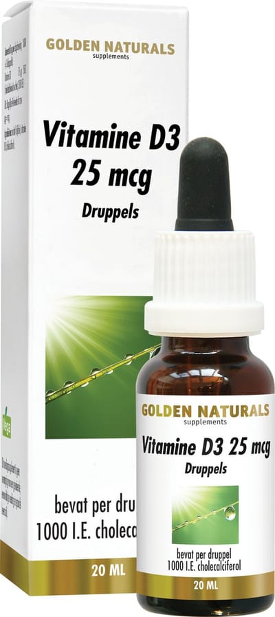 Golden Naturals Vitamine D3 25 mcg druppels (20 milliliter)
