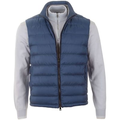 Paul & Shark Body-Warmer Ultralight Down with Alcantara Details Sargasso Sea / male
