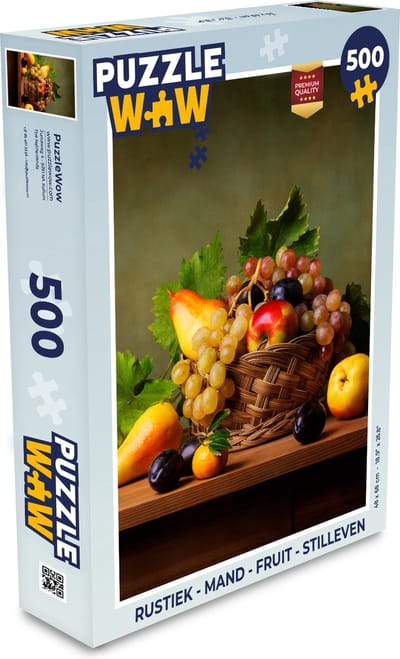 Puzzel Rustiek - Mand - Fruit - Stilleven - Legpuzzel - Puzzel 500 stukjes