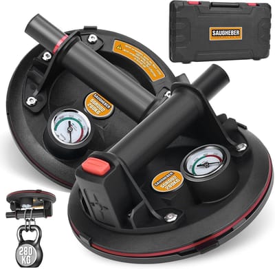 Set van 2 Vacuüm Lifters met Manometer - Zware Zuigkracht voor Tegels Glas en Plaatmaterialen