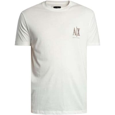 Printed Round Neck Short Sleeve T-shirt - White Shirts