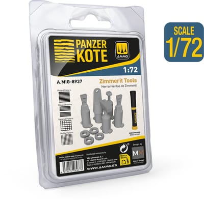 AMMO by Mig Jimenez Modelbouwdecoratie - MIG 8937 Panzer Kote Zimmerit Gereedschap voor 1:72 WWII Duitse Voertuigen Gereedschap
