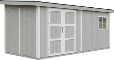 Timbela M940-TUNDRA GREY - LP SmartSide Tuinhuis op houtbasis - 11,47 m² - 530x248xH231 cm - met vloer en verf
