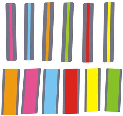BRENZOOS- Overlay Kleur 12 Stuks - Leesliniaal Dyslexie - Leeshulpmiddelen - Verminderen Visuele Stress - Hoogwaardige Kunststof - Groot/Standaar Formaat