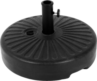 STILVORA Parasolvoet – Vulbaar Met Water Of Zand – Rond – Kunststof En Gegalvaniseerd Staal – Zwart – Voor Tuin En Balkon – Met Knoppen