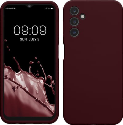kwmobile telefoonhoesje geschikt voor Samsung Galaxy A14 5G - TPU backcover met siliconen coating - Smartphone case in bordeaux-violet