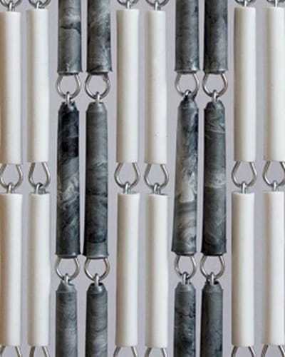 Vliegengordijnenexpert Hulzen - Vliegengordijn - 90x210 cm - Wit, Grijsgevlamd