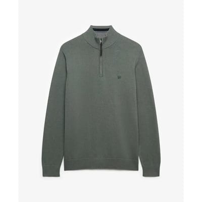 Superdry - Essentials Katoenen Trui met Halve Rits - Heren - Sweaters