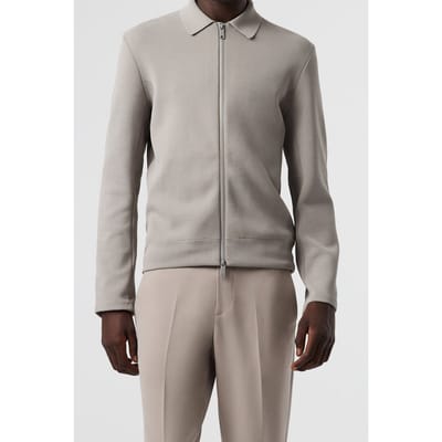 AlphaTauri Fanoa V1.y8.01 Flat-knit-jacket Mud Maat: S | Lichte Jassen Outlet | Heren | Grijs