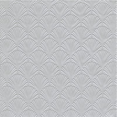 Ihr Servet Luxe - 16x - 3-laags - met schub patroon - zilver - 33 x 33 cm