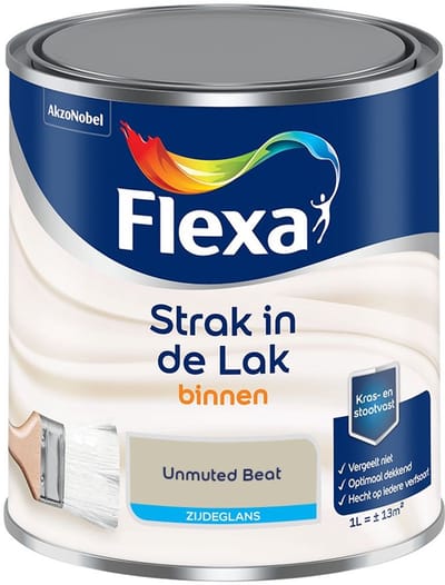 Flexa - Strak In De Lak Binnenlak Zijdeglans - Unmuted Beat - Mengverf - 1 L