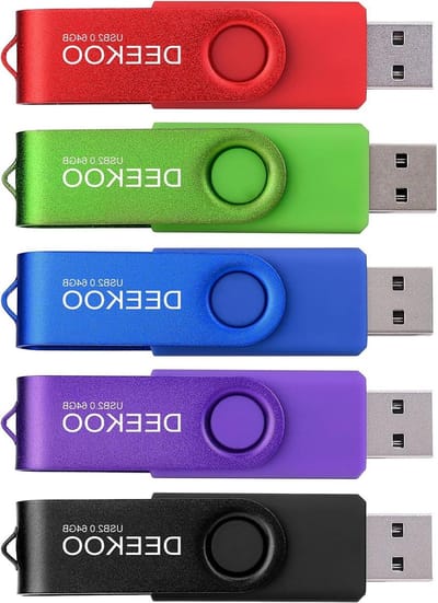 USB Flash Drives - Geheugensticks Jump Drives - Bestanden Opslaan Delen - Draaibaar Metalen Clip - 64 GB 5 Stuks