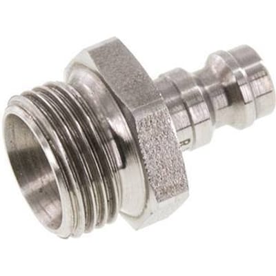 RVS 306L DN 5 Luchtkoppeling Insteeknippel G 3/8 inch Buitendraad - CLP5-M-SSL-P-038