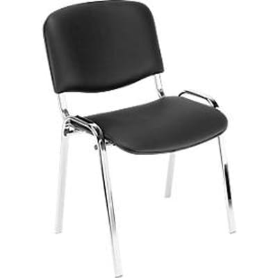 Stapelstoel ISO Basic, imitatieleer, bestand tegen desinfecterende middelen, verchroomd frame