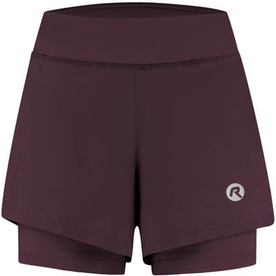 Rogelli Essential Dames 2-in-1 Hardloopshort - Telefoonzak - Aubergine