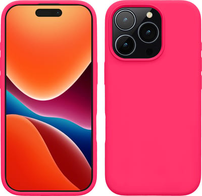 kwmobile telefoonhoesje geschikt voor Apple iPhone 16 Pro - Hoesje met siliconen coating - Smartphone case in neon roze